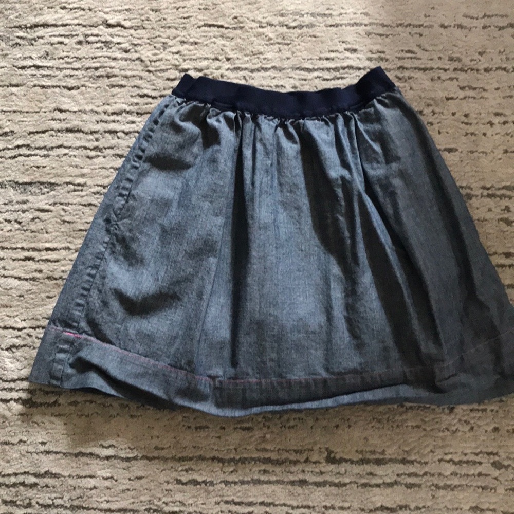 Crew cuts chambray skirt